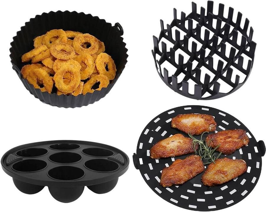 Airfryer Liners Herbruikbaar Bakvorm Airfryer Gemakkelijk Koken Hittebestendig Siliconen 22x21 cm Niet gespecificeerd