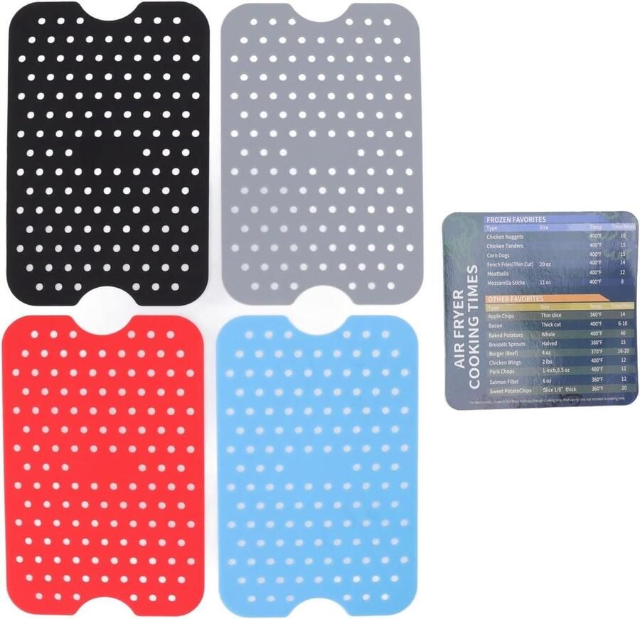 Airfryer Liners Herbruikbare Bakmatten Gemakkelijk Schoonmaken Dubbele Mand Geschikt 5.1 x 7.9 Inch