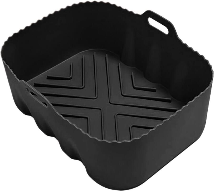 Airfryer Liners Oven Bakmat Keuken Koken Hittebestendig Siliconen 22x17 cm Zwart