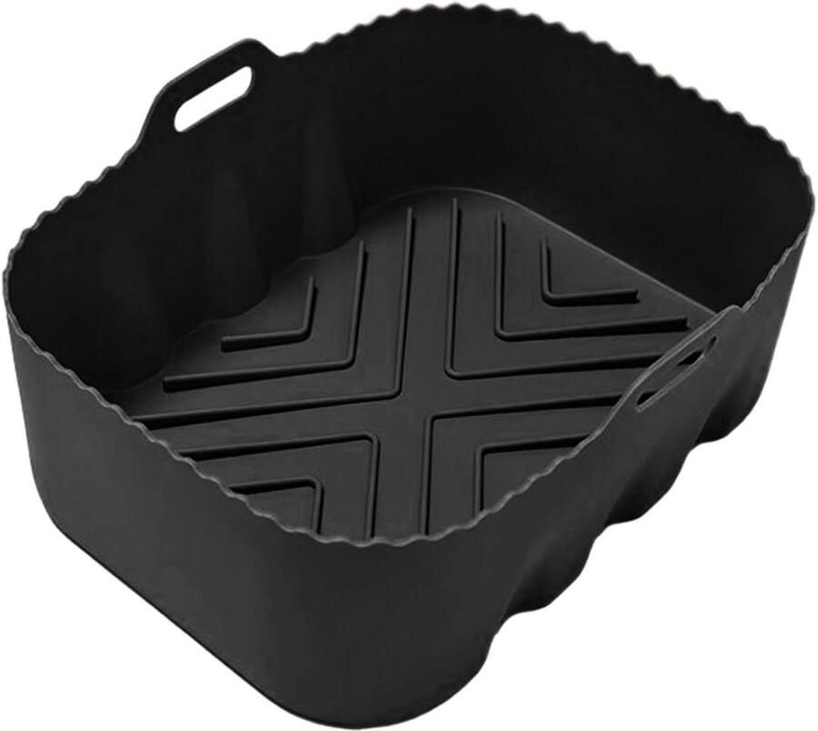 Airfryer Bakvorm Siliconen Liner Gemakkelijk Koken Herbruikbaar Anti-aanbak 20 cm Zwart