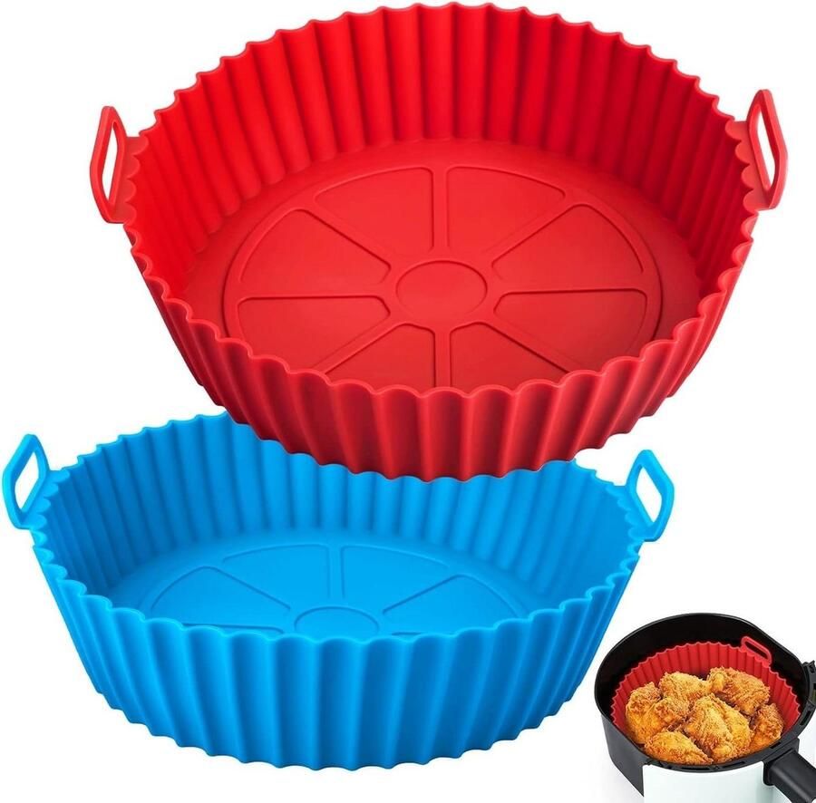 Airfryer Liners Siliconen Bakplaat Probleemloos Koken Antiaanbaklaag Herbruikbaar 20x20 cm Veelkleurig