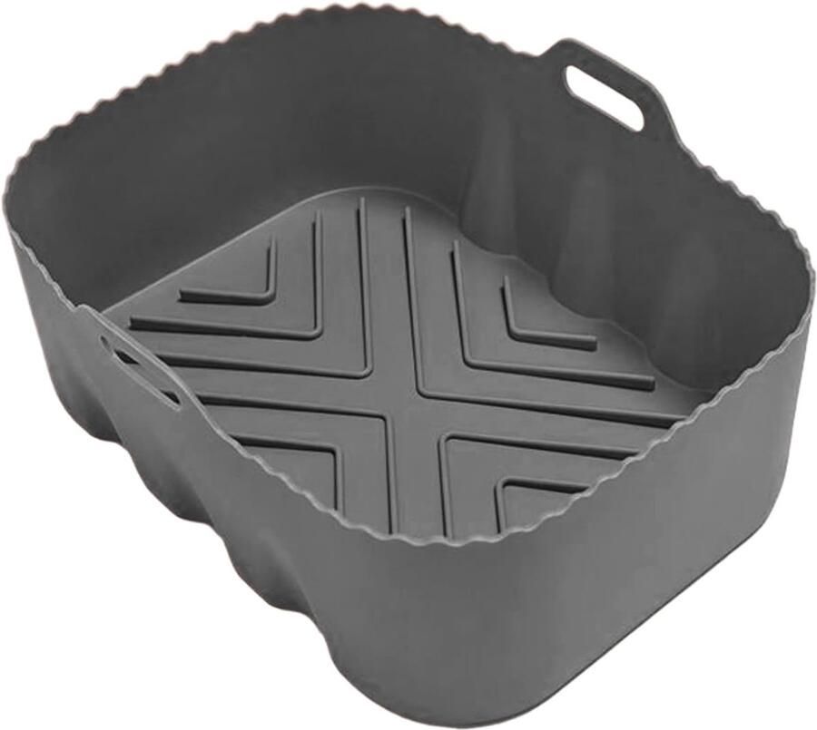 Airfryer Liners Siliconen Bakvorm Gemakkelijk Koken Antiaanbaklaag 22 x 17 cm Grijs
