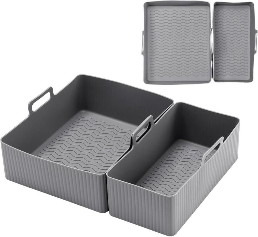 Airfryer Liners Siliconen Bakvorm Gemakkelijk Koken Herbruikbaar Antiaanbak 21.5x18.5 cm Meerkleurig