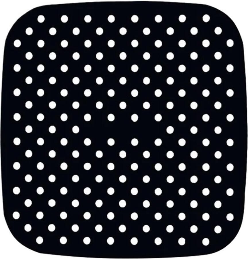 Airfryer Liners Siliconen Mat Gezonder Bakken Versterkte Wand 7.5 inch Vierkant Zwart