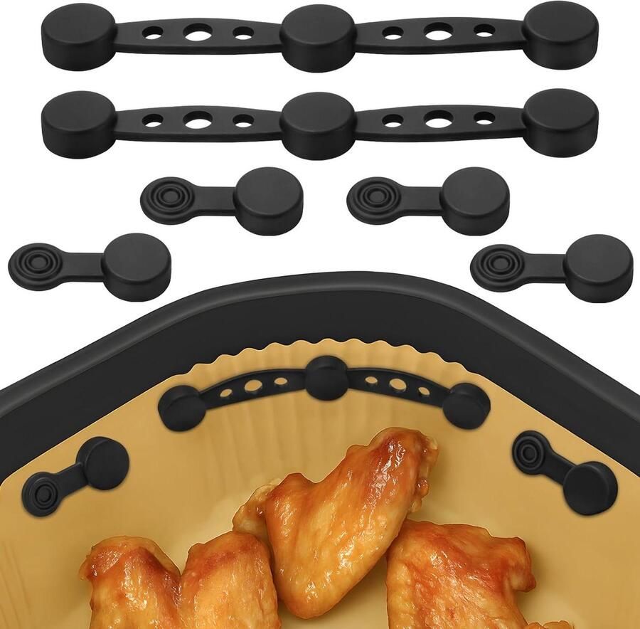 Airfryer Magneet Clips Bakpapier Houders Veilig Bakken Voorkomt Verschuiven 2 stuks Zwart