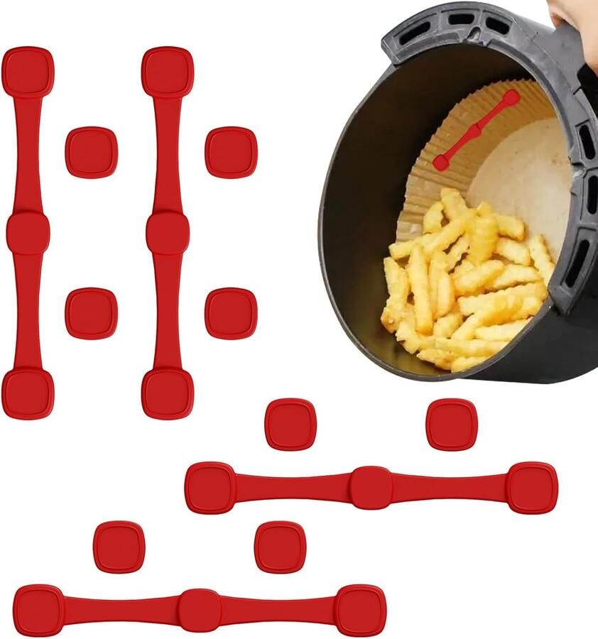 Airfryer Magneet Hittebestendige Houder Kookhulp Magnetische Bevestiging 10 x 1.5 cm Rood