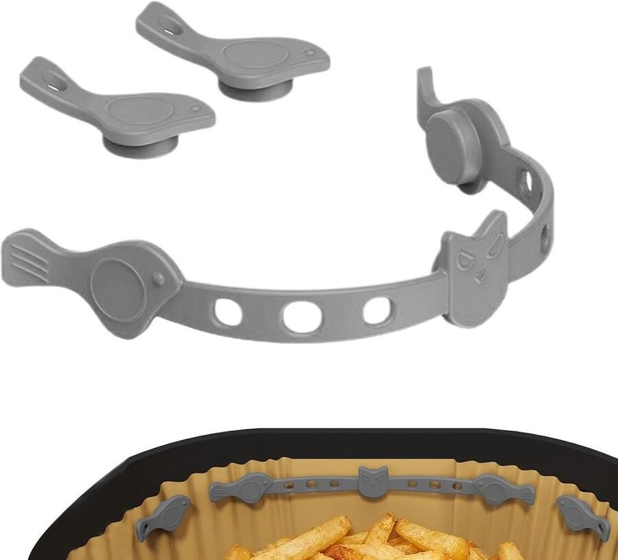 Airfryer Magneet Keukenmarker Houder Liner Vastzetten Hittebestendig Siliconen 15.8 x 1.7 cm Zwart