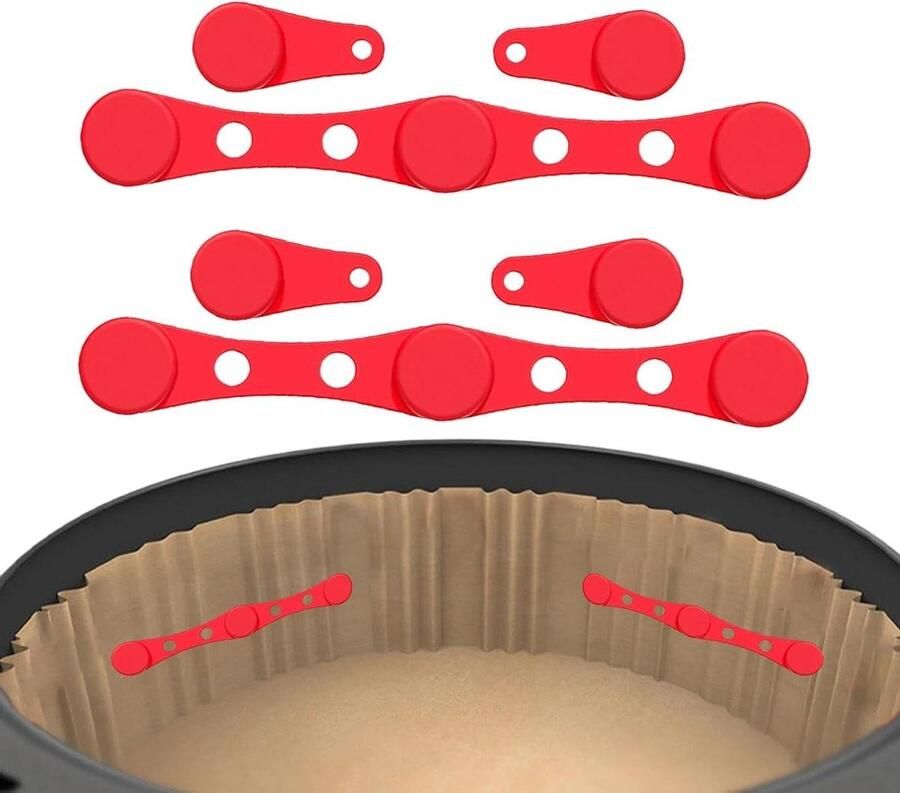 Airfryer Magneten Bakpapier Clips Airfryer Schoonhouden Hittebestendig Siliconen 2 Sets Zwart Rood