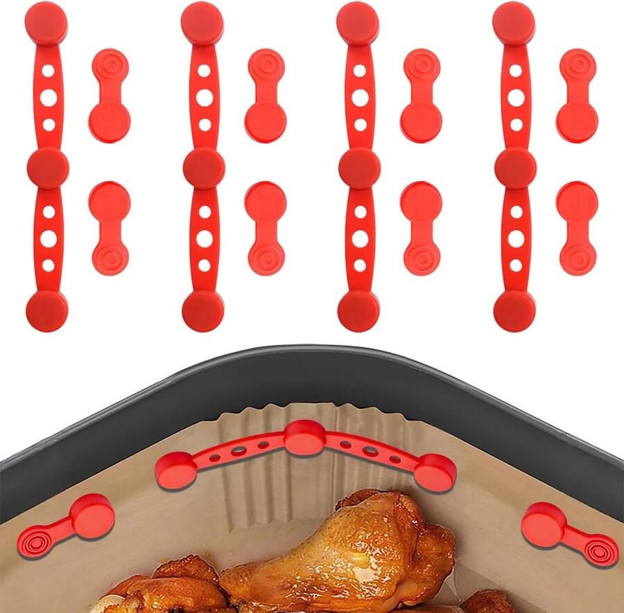 Airfryer Magneten Bakpapier Clips Bakpapier Fixeren Sterke Magneet 12 stuks Rood