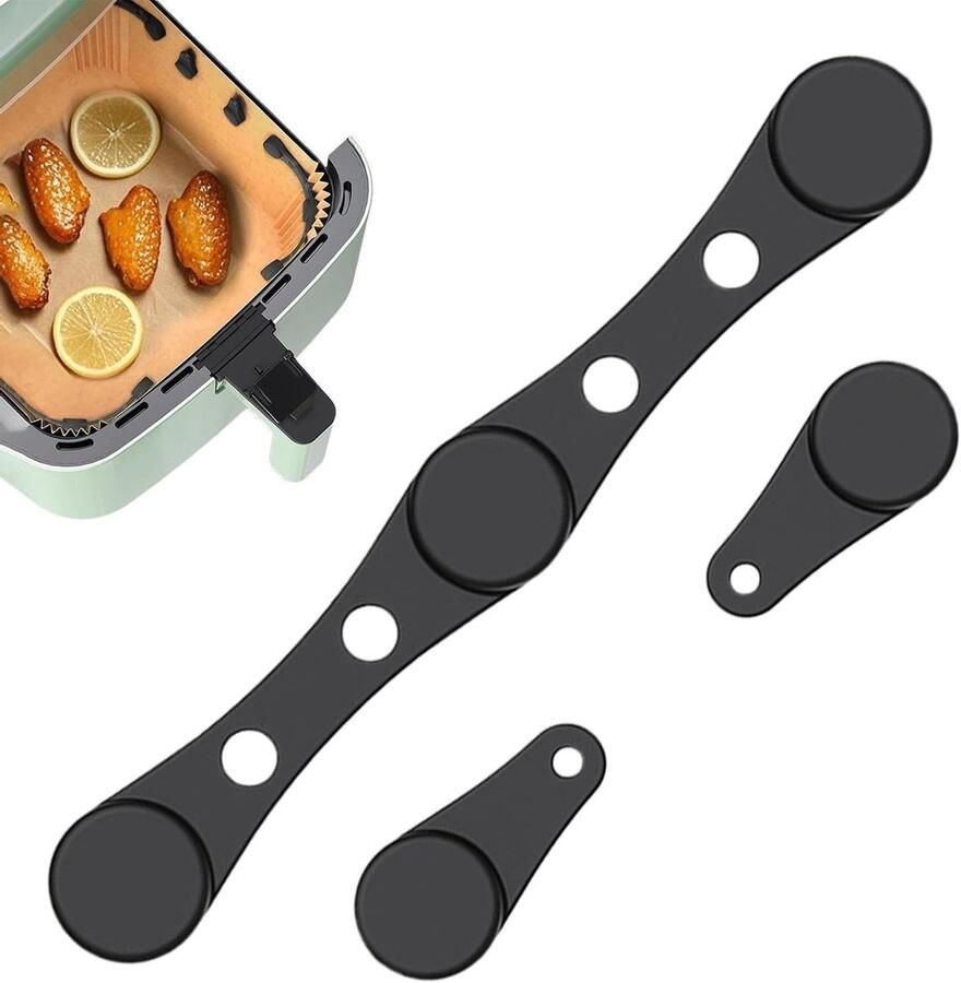Airfryer Magneten Bakpapier Clips Keuken Organisatie Hittebestendig Siliconen 10.2 cm Zwart