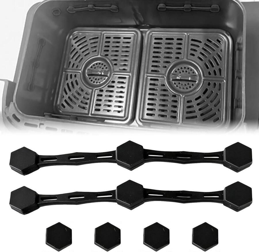 Airfryer Magneten Bakpapier Clips Keuken Organisatie Hittebestendig Siliconen 118 cm en 16 cm Zwart