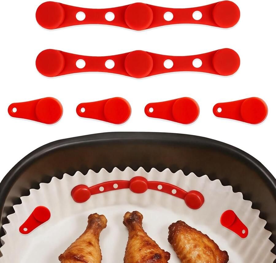 Airfryer Magneten Bakpapier Clips Voorkom Omhoog Waaiend Papier Hittebestendig Siliconen Set van 6