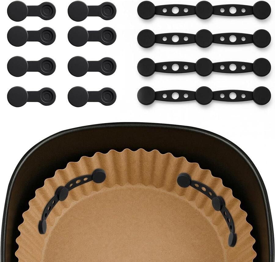 Airfryer Magneten Bakpapier Houders Keuken Organisatie Hittebestendig Siliconen 104 cm Zwart