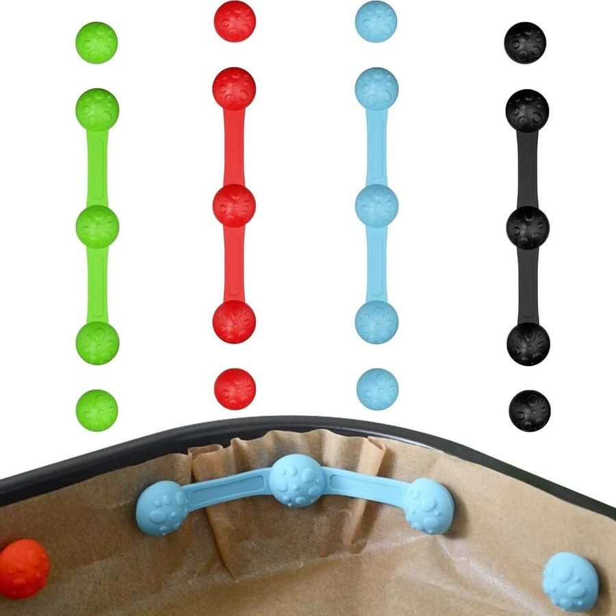 Airfryer Magneten Bakpapier Houders Keuken Organisatie Hittebestendig Siliconen 12 Stuks Multicolor