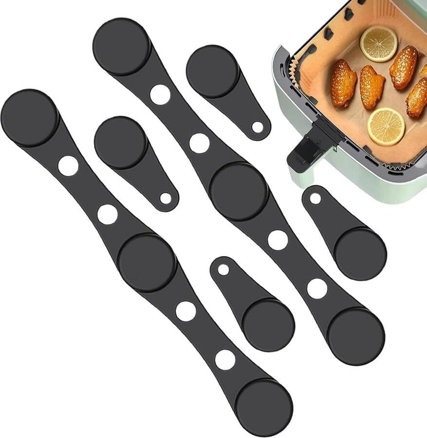 Airfryer Magneten Hittebestendige Sluiting Bakpapier Bevestigen Voedselveilige Siliconen 10.2 x 1.4 cm Zwart