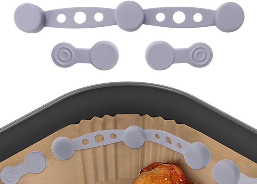 Airfryer Magneten Friteuse Clips Veilig Bakken Voorkomt Verbranding N.v.t. Grijs