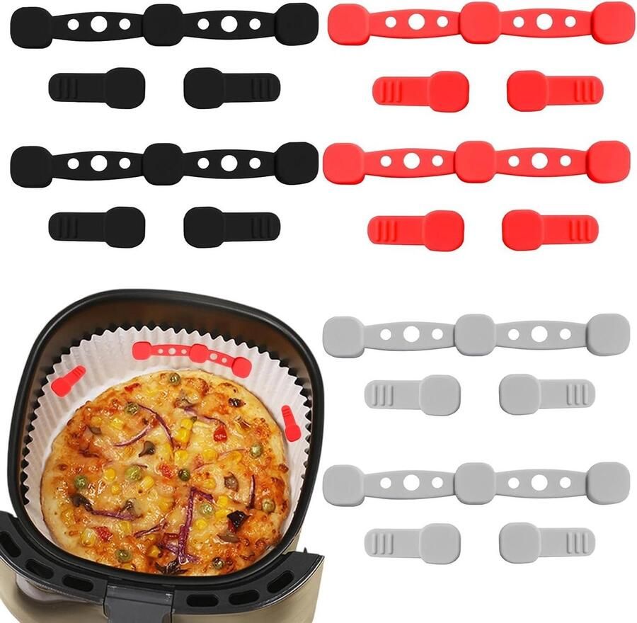 Airfryer Magneten Hittebestendig Bakken Hoge Temperatuur 6 Stuks Zwart Grijs Rood