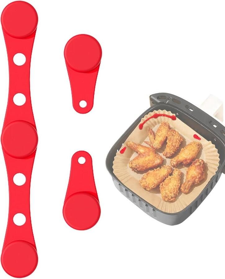 Airfryer Magneten Hittebestendige Clips Keuken Organisatie Houdt Bakpapier Vast 102 cm Rood