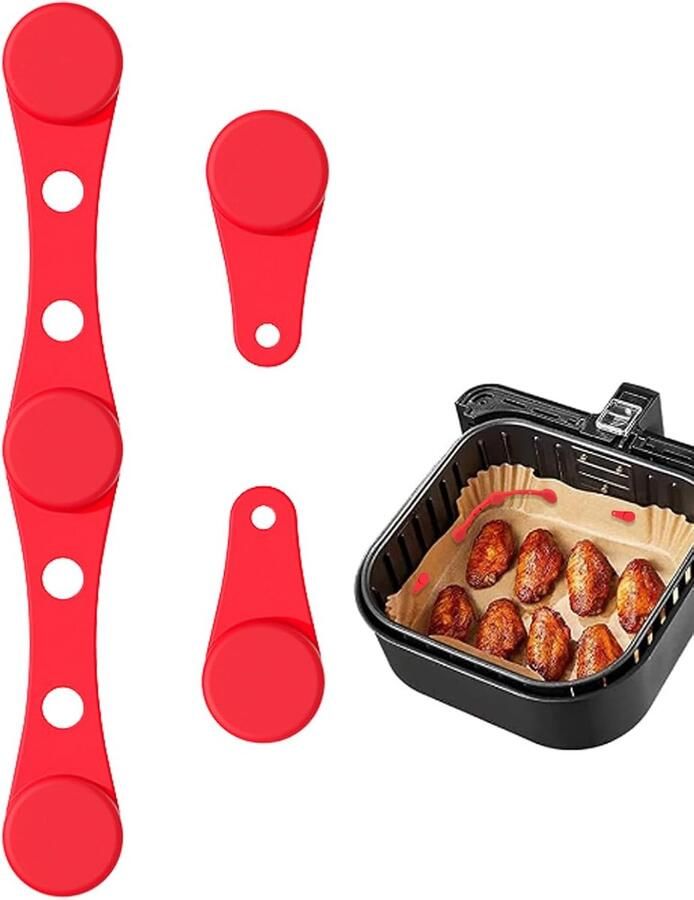 Airfryer Magneten Keuken Accessoires Voorkomen Verbranding Krasbestendig Siliconen 102 cm Rood