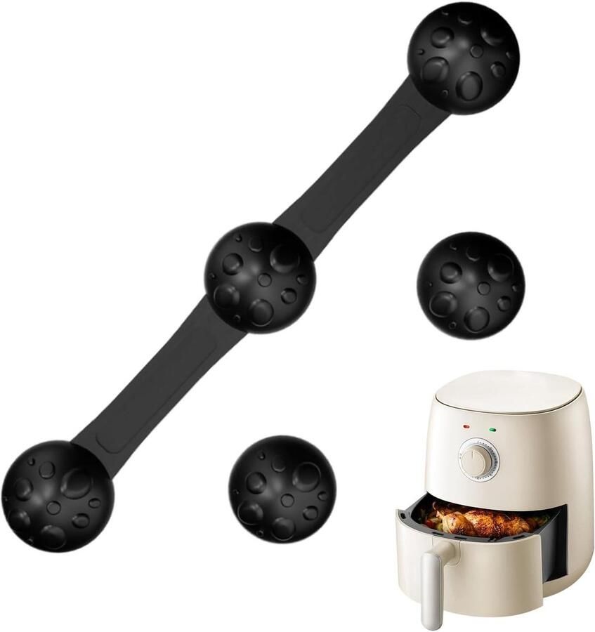 Airfryer Magneten Keuken Clips Veilig Koken Voorkomt Verbranding 10 cm Zwart