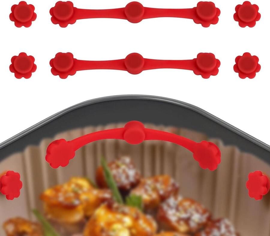 Airfryer Magneten Luchtfriteuse Accessoires Bakpapier Vasthouden Voorkomt Wegwaaien 2 Sets Rood