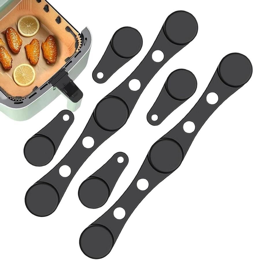 Airfryer Magneten Mand Liners Schoon Bakken Hittebestendig Siliconen 2 Sets Zwart
