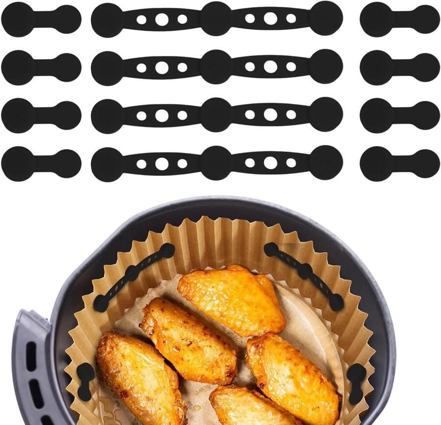 Airfryer Magnetische Gesp Airfryer Accessoire Stabiel Bakpapier Hittebestendige Magneten 6 x 3 x 2 cm Zwart