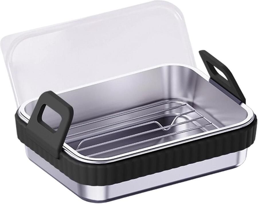 Airfryer Mand Airfryer Bakvorm Knapperig Bakken Gelijkmatige Warmteverdeling 21 x 16 x 56 cm Grijs - Foto 1