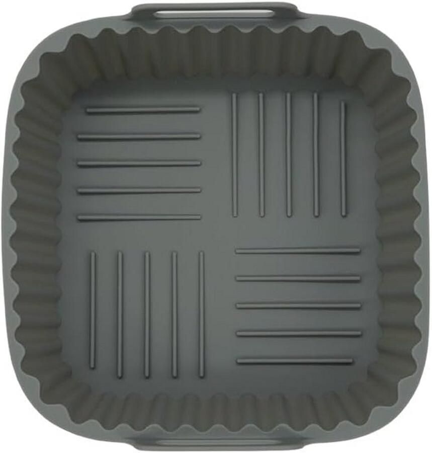 Airfryer Mand Bakvorm Gezond Bakken Hittebestendig Siliconen 17 x 17 cm Grijs
