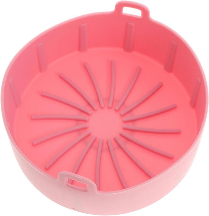 Airfryer Mand Friteuse Bakje Voedsel Bereiden Opwaartse Convex Bodem 15 x 7.5 cm Roze
