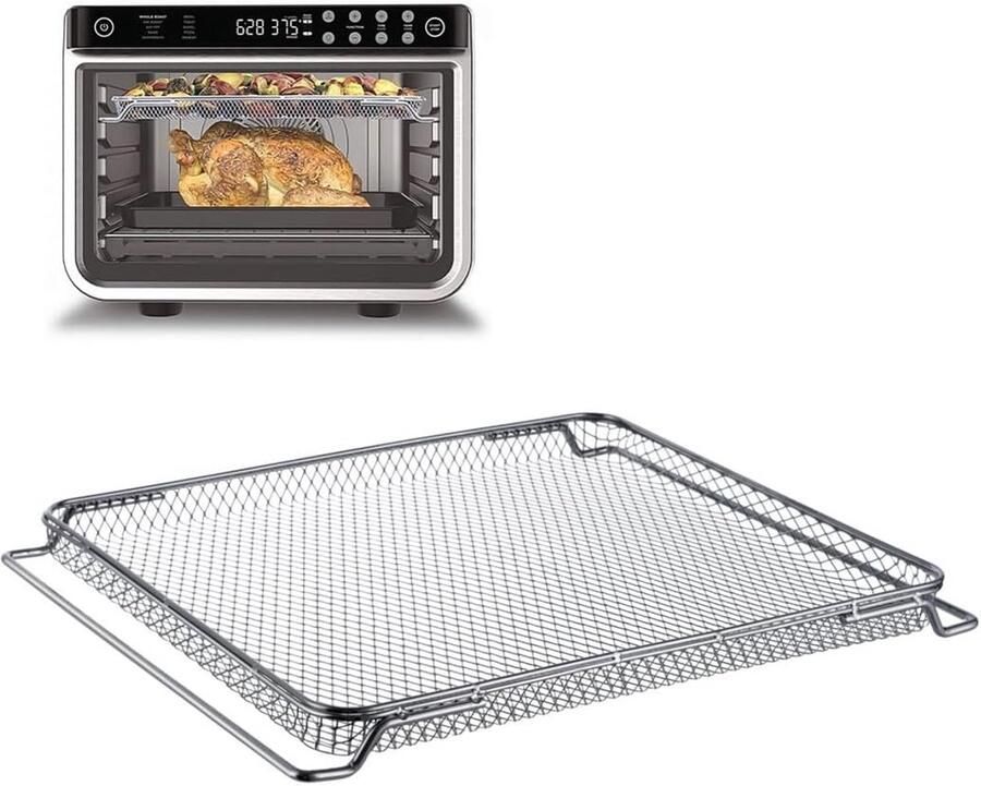 Airfryer Mand Gaasmand Keuken Gelijkmatig Koken Roestvrij Staal 367 x 286 cm Zilver
