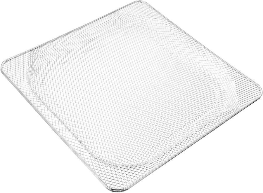 Airfryer Mand Grillrooster Frituurmand Knapperig Bakken Roestvrij Staal 34x34x3 cm Wit