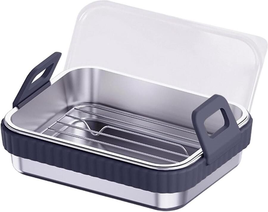 Airfryer Braadpan Bakplaat Airfryer Knapperig voedsel bereiden Gelijkmatige warmteverdeling 20 cm Grijs
