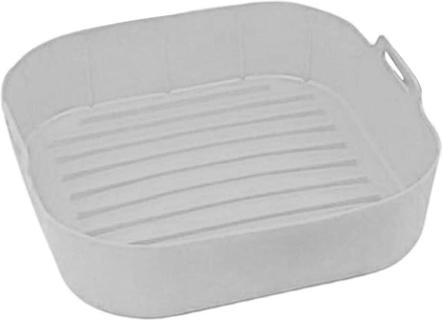 Airfryer Mand Liners Siliconen Bakmat Nett Koken 3D Vetafvoer 22.3 cm Grijs