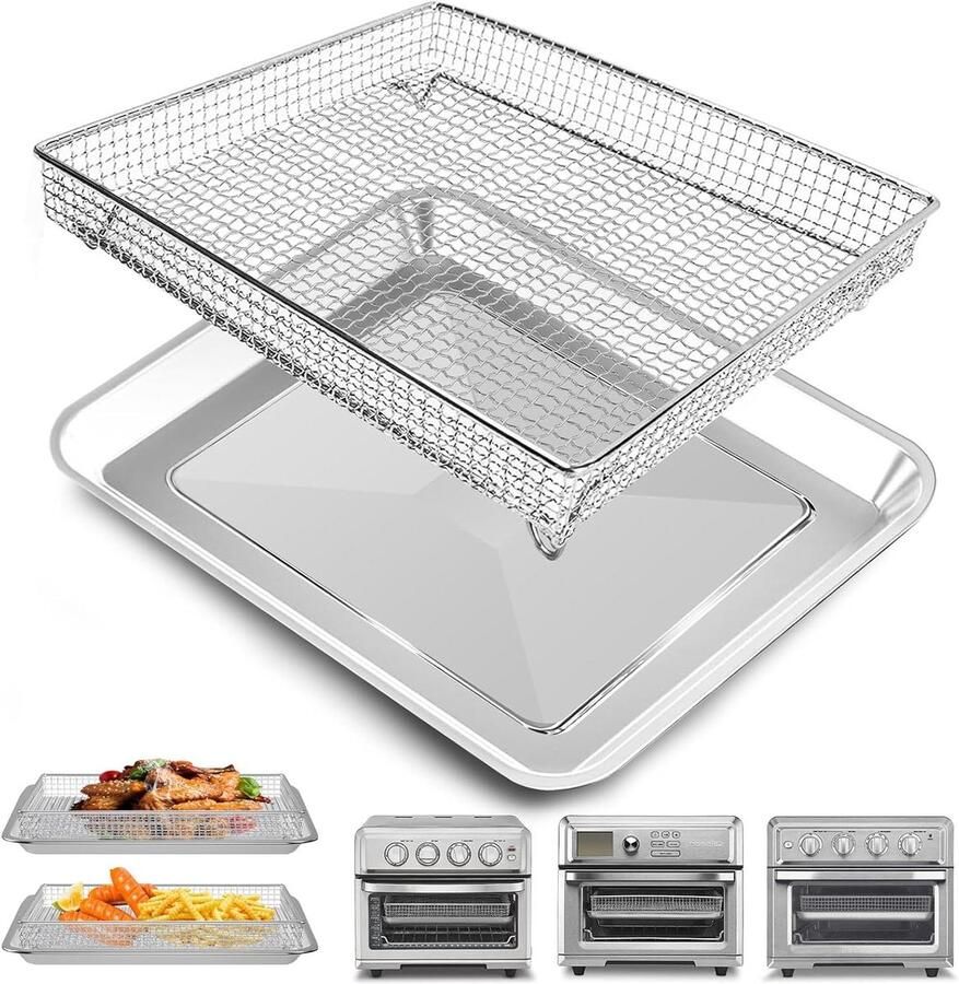 Airfryer mand Reserve lade Koken en bakken Voedselveilig staal 30 x 30 cm Zilver
