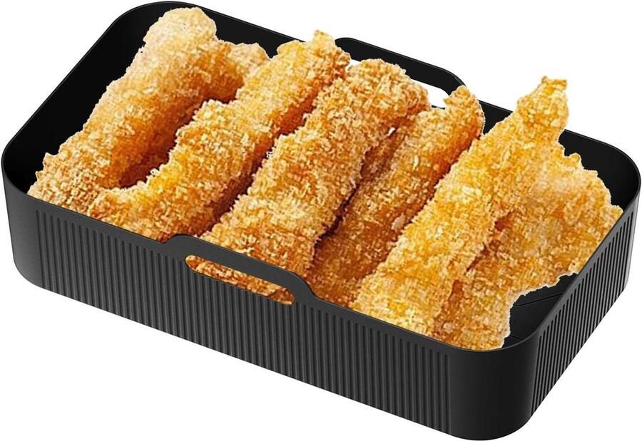 Airfryer Mand Siliconen Mat Bakvoering Bakaccessoire Gezond Koken Niet-klevend Hittebestendig 32 x 20 x 9 cm