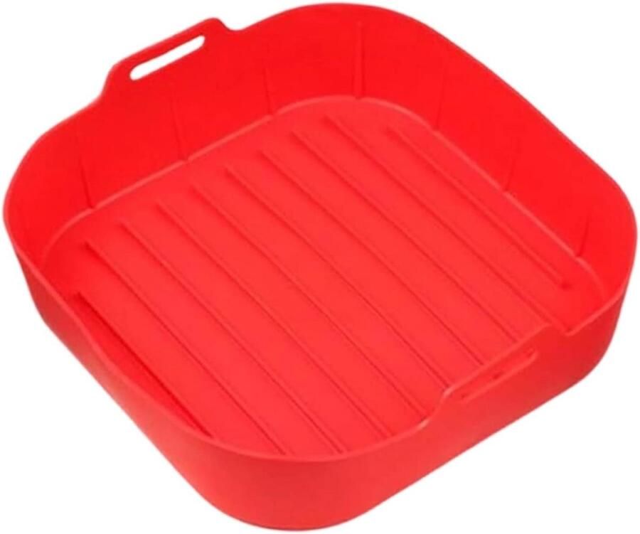 Airfryer Mand Siliconen Mat Vet Vrij Bakken 3D Vet Afvoer 22.3 cm Rood