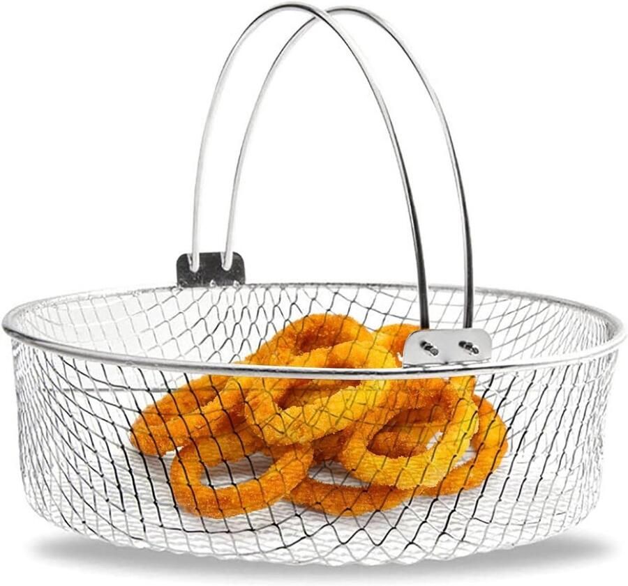 Airfryer Mand Stoommand Keukenmand Knapperig Bakken 304 Roestvrij Staal 22.7cm Breed