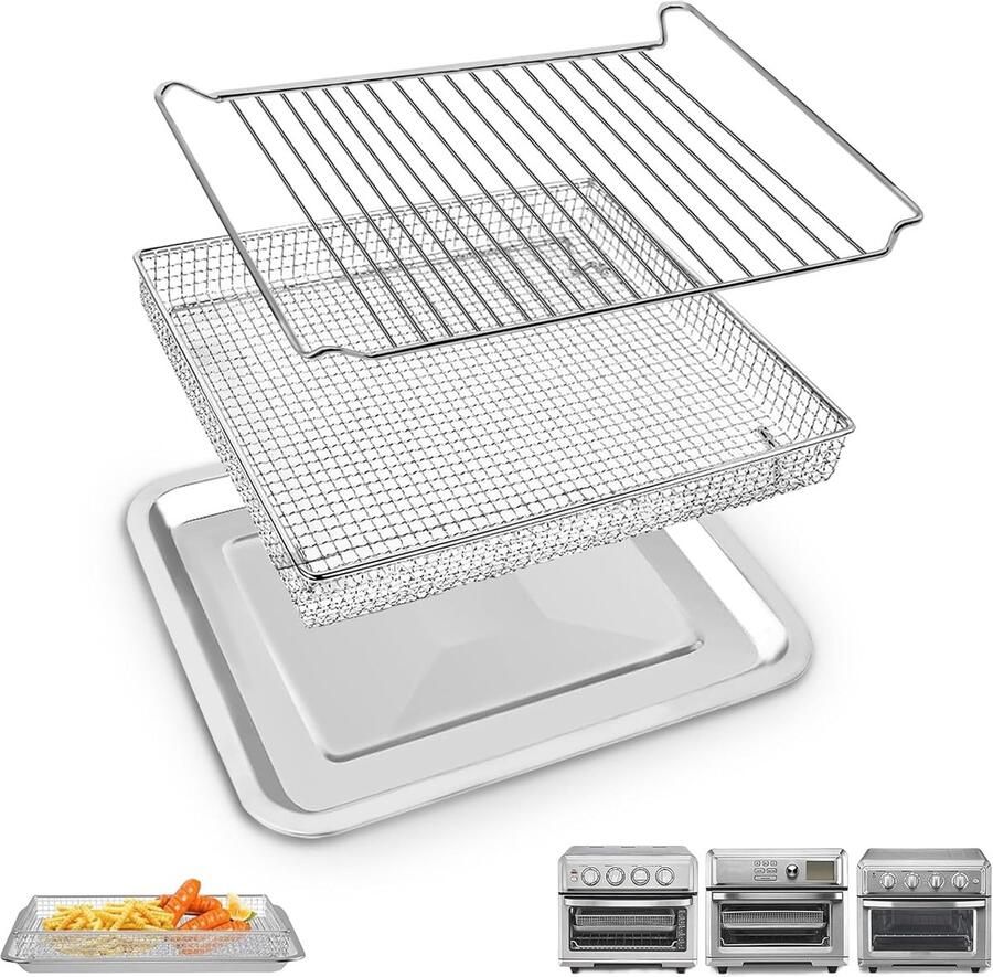 Airfryer Mand Vervangende Mand Gezond Koken Vaatwasmachinebestendig 115 x 10 Zilver