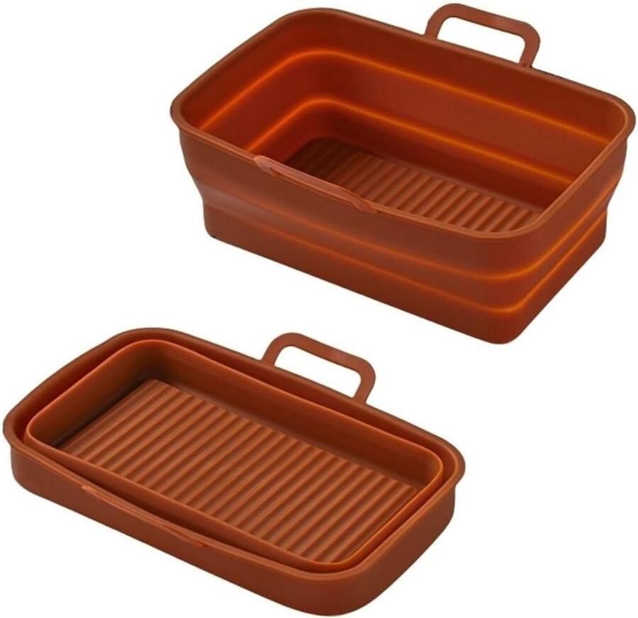 Airfryer Mand Voering Friteuse Bakvorm Gelijkmatig Koken Olie Afvoer Kanalen 20 x 14 x 6 cm