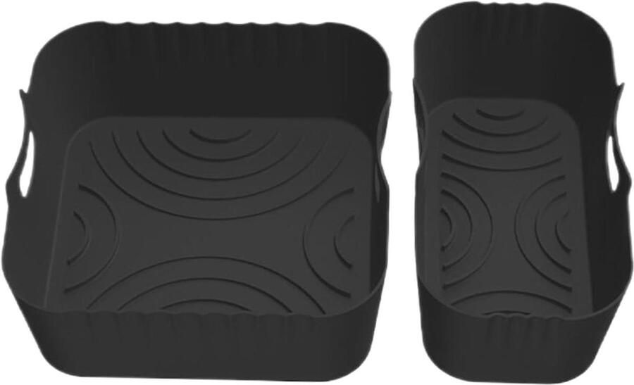 Airfryer Mandvoeringen Siliconen Voeringen Olievrij Koken Antiaanbaklaag 18 cm Zwart
