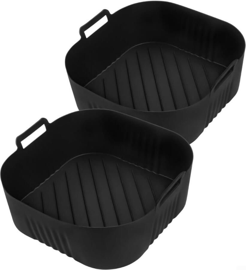 Airfryer Manden Siliconen Bakvorm Gezond Koken Anti-aanbak Ontwerp 23 cm Diameter Zwart