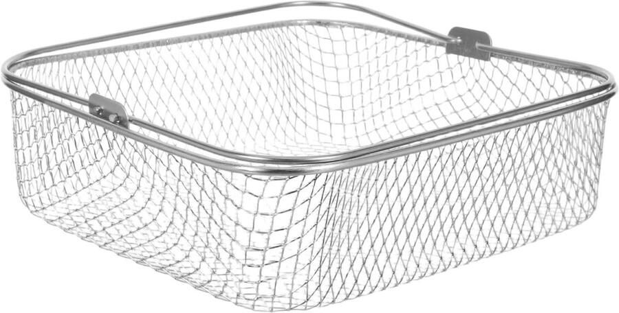 Airfryer Mandje Frituurmandje Roestvrijstaal Gelijkmatig Verwarmen Optimale Luchtcirculatie 20.5 x 20.5 x 6.5 cm Zilver