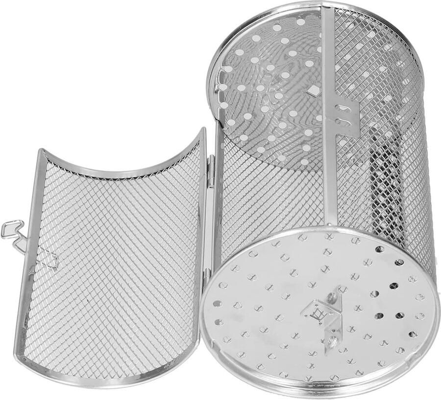 Airfryer Mand Ovenrek RVS Gelijkmatig Bakken 360 Graden Rotatie 12x12x18 cm Zilver