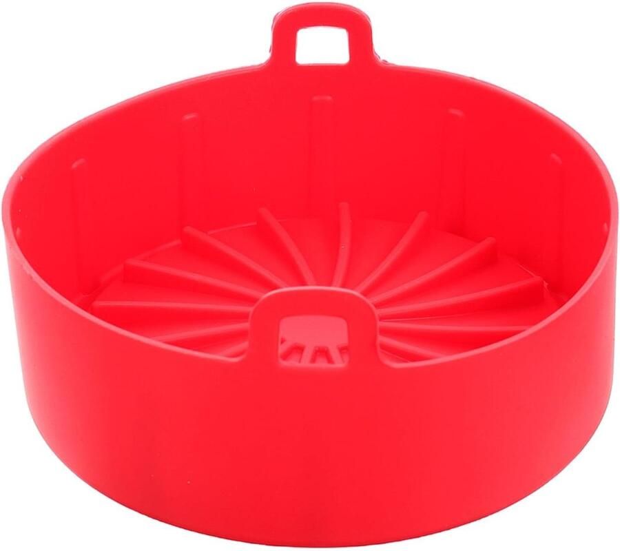 Airfryer Mandje Siliconen Inzet Gemakkelijk Schoonmaken Antiaanbak 20x19CM Rood