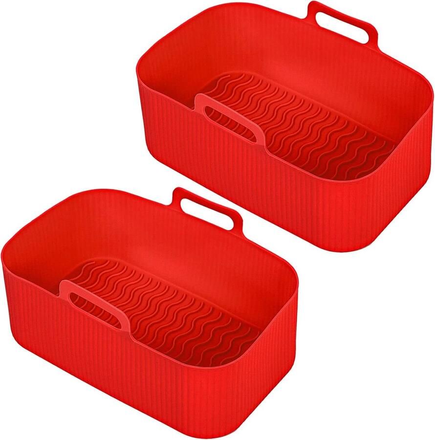 Airfryer Mandjes Lade Voering Voedsel Bereiden Hittebestendig 7 x 11.75 x 19.5 cm Rood