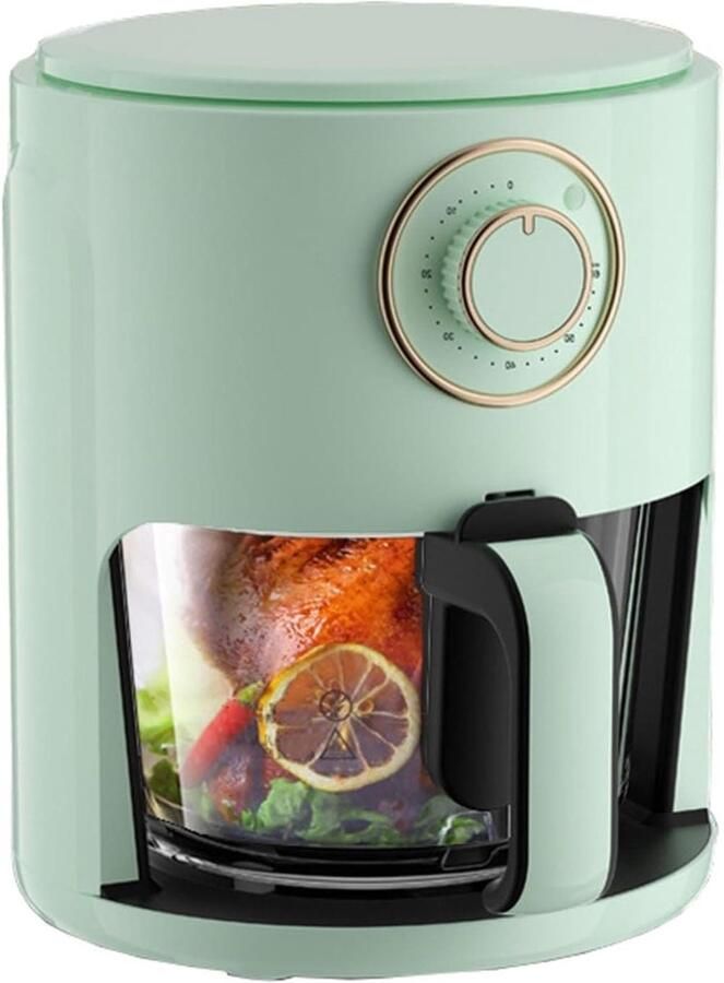 Airfryer met Glas Friteuse Oven Gezond Bakken Transparante Kuip 5L Zwart