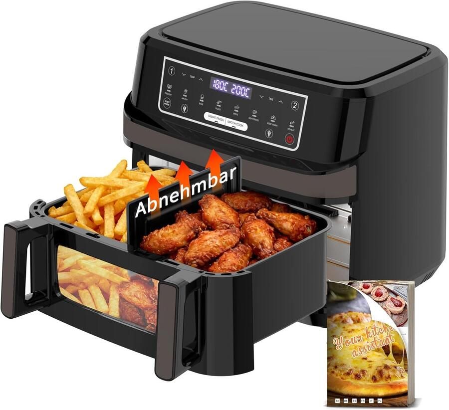 Airfryer met Twee Verwarmingszones 12 Liter Voor Gezond en Snel Koken