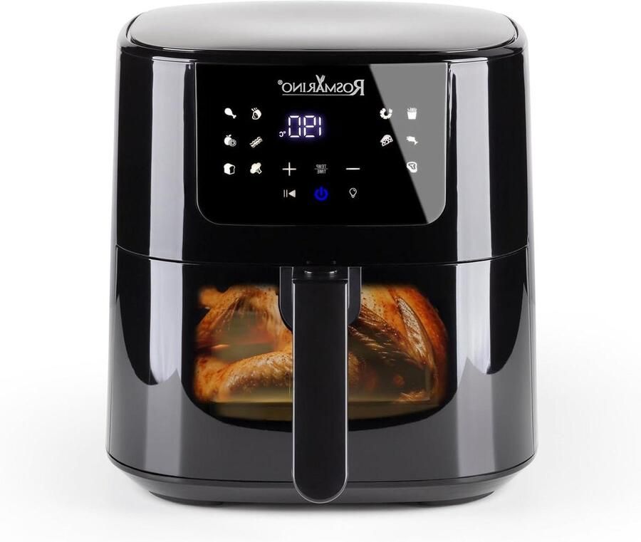 Airfryer met Venster Heteluchtfriteuse Friteuse Gezond Koken Transparant Bakvenster 5 Liter Zwart