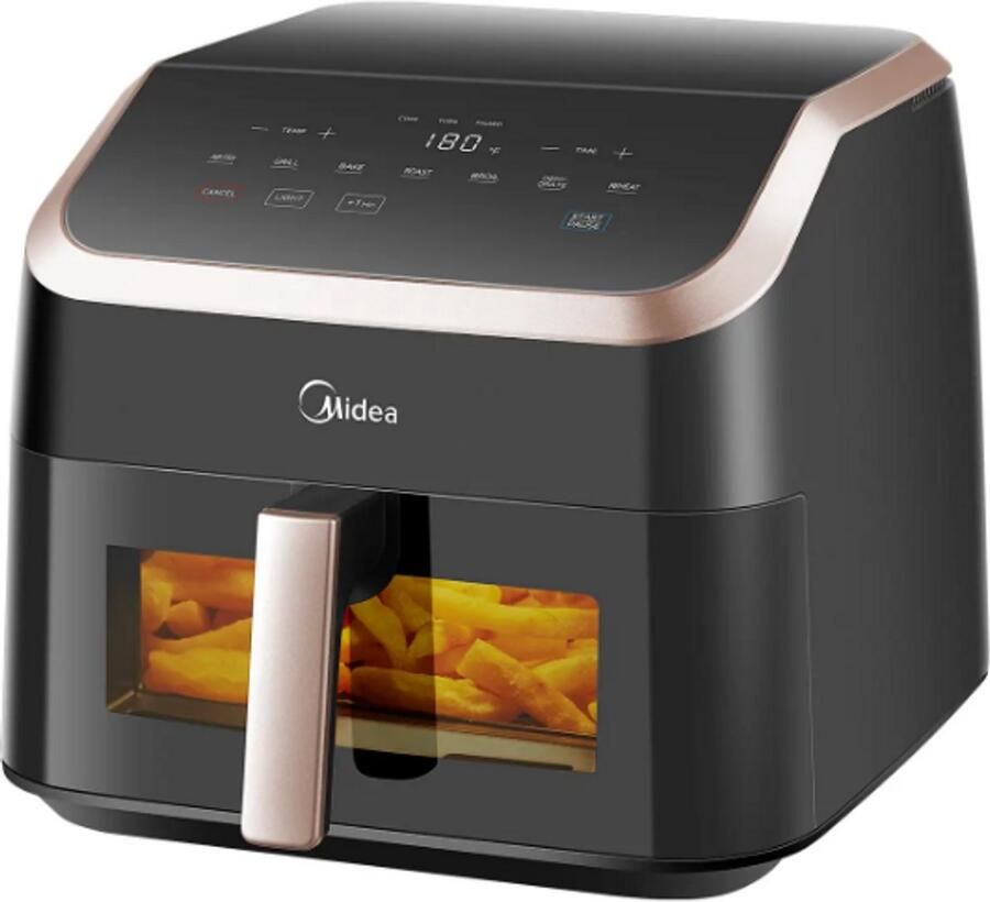 Cecotec Airfryer met zichtvenster 8 5 L 8-in-1 HeatExpress Rapid Air-technologie gebruikt geen olie max. krokant anti-aanbak flexibele temperatuurregeling + 1-minuutknop vaatwasbestendig .....A513